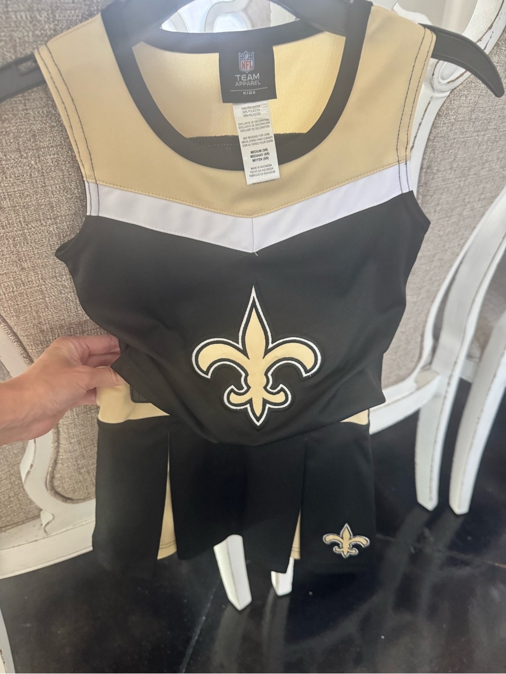 NFL kids New Orleans Saints cheerleader outfit size 5/6